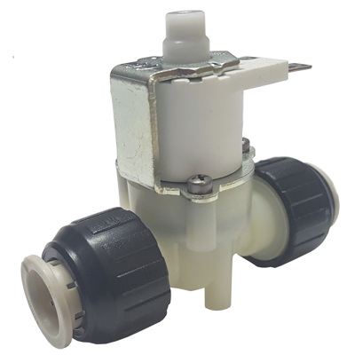 Plastic latching / bistable solenoid valves, power pulse stays open - reverse polarity pulse stays closed.