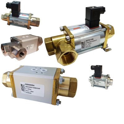Coaxial Solenoid and Air Operated 2/2 and 3/2 way valves in Brass and 304 + 316L stainless steel 1/4 to 2 inch for pressures up to 300 Bar.