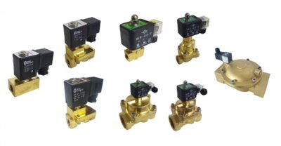 Brass solenoid valves 2/2 way normally closed and failsafe closed and require electrical power to open.