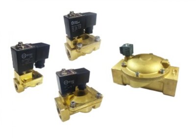 2 way normally open brass solenoid valves, are failsafe open and require electrical power to close.