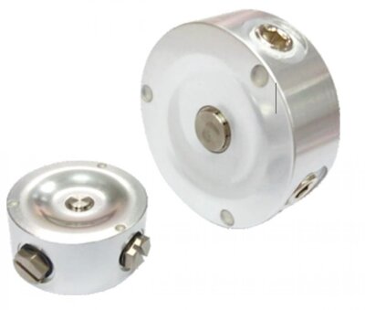 Non contact suction pad uses compressed air to lift without touching.