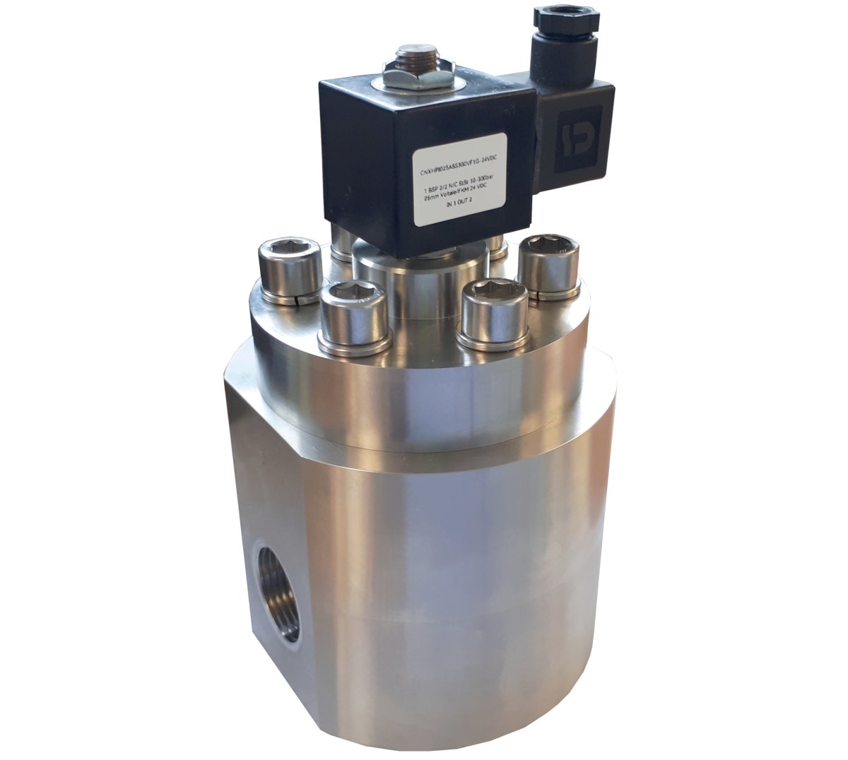 High pressure high flow solenoid valve 2/2 normally closed 1-300 Bar