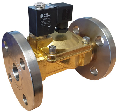 DN40 (11/2") flange brass solenoid valves designed for reliable control of air, water, oil, vacuum and steam in industrial applications.

→ Available in 2/2 way normally closed (NC) and normally open (NO) configurations
→ Suitable for general purpose and process control systems
→ Brass body construction for durability and corrosion resistance
→ Compatible with a wide range of media including air, water, light oils and steam
→ Flanged connection ensures secure installation and easy maintenance

These valves are ideal for use in industrial automation, heating systems, steam lines and general fluid control applications.