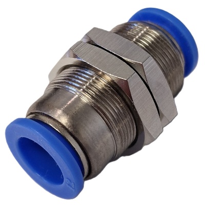 PMM Bulkhead Union Push To Connect Pneumatic Hose Fittings 1/8'' 1/4'' 3/8'' 1/2