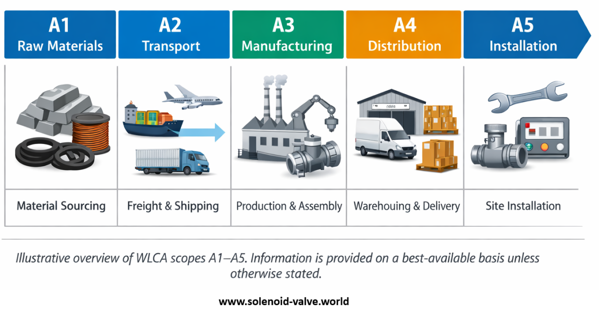 Illustrative overview of WLCA scopes A1–A5.