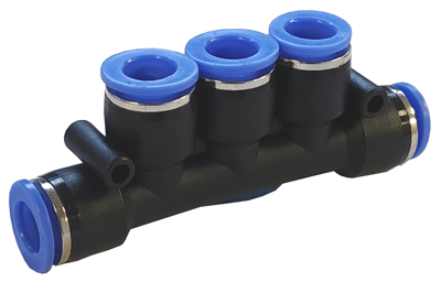 Multi port metric push in airline fittings and manifold systems.