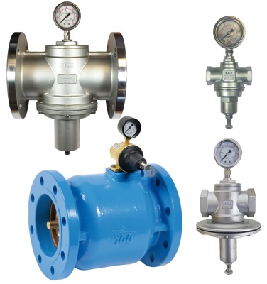 Pressure regulation valves control and maintain system pressure in pipelines and industrial applications. Includes pressure reducing, relief and sustaining valves.