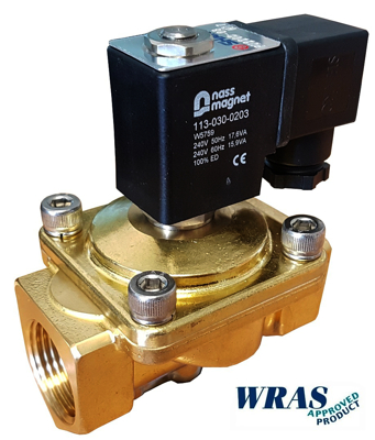 Shako 2/2 way normally closed 12 to 230 volt WRAS approved solenoid valves for water.