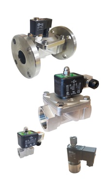 Select stainless steel solenoid valves by BSP thread size from 1/8" up to 3". 

These corrosion-resistant valves are used for water, steam, air, chemicals and aggressive media in industrial environments.

Available configurations include:

→ 2/2 way normally closed  
→ 2/2 way normally open  
→ 3/2 way control valves  
→ high pressure versions  

Choose a size below to view available stainless solenoid valves for your application.