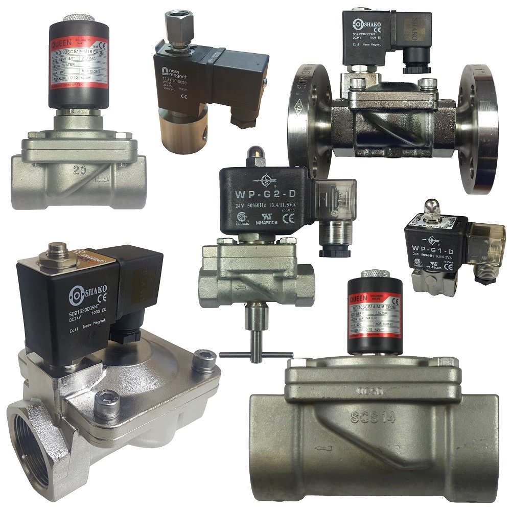 Stainless steel solenoid valves for air, water & chemical systems