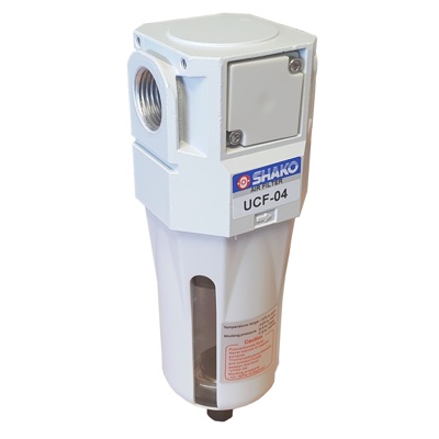 Shop compressed air filters including coalescing, particulate and activated carbon filters for pneumatic systems. Remove water, oil and contaminants.