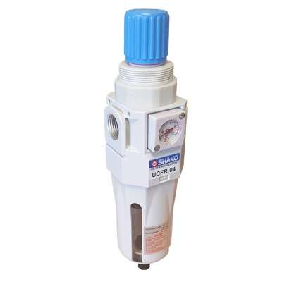 Air filter regulator combination sets available 1/8 to 1" thread for pressures up to 60 Bar.