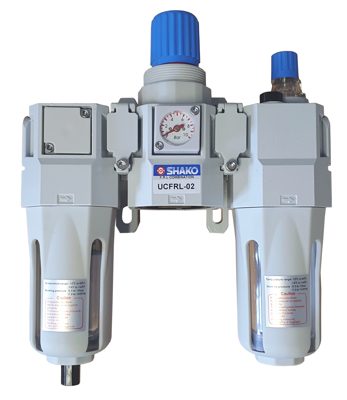 Air treatment equipment with filter regulator and lubricator 1/4 to 1 inch up to 60 Bar.