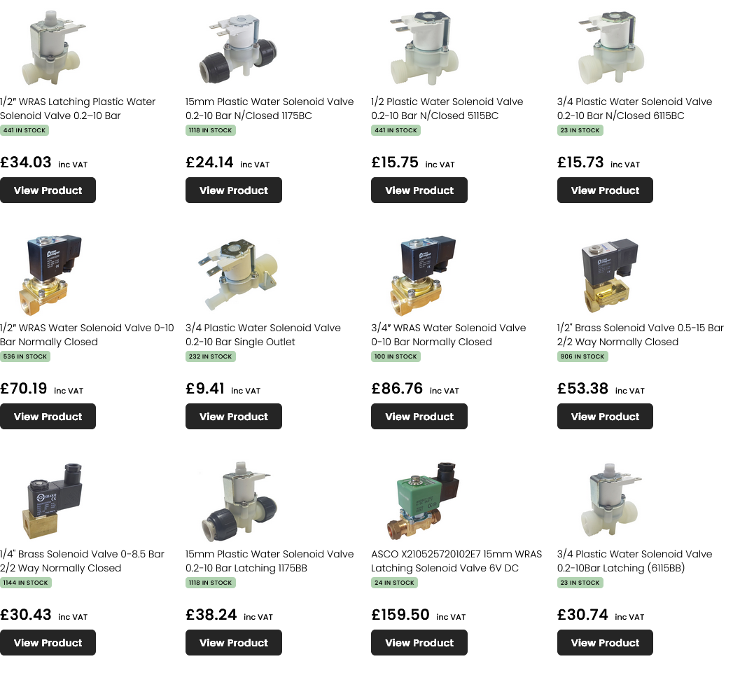 Water Solenoid Valves WRAS Approved & RO Valves In Stock UK