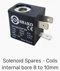 Solenoid coils bore 8mm to 10mm